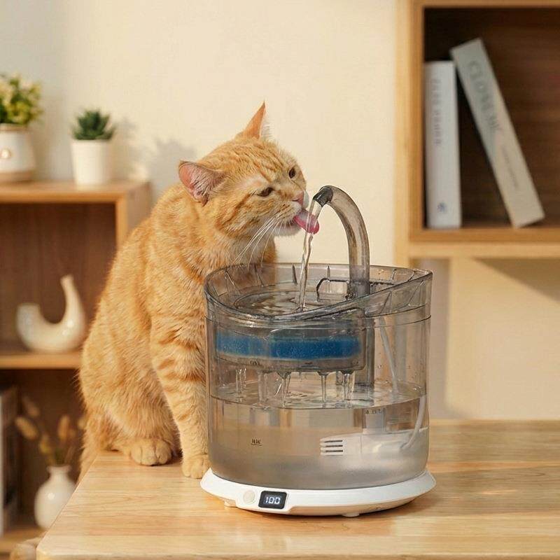 猫咪饮水机无线充电自动循环过滤活水智能感应水碗宠物恒温饮水机