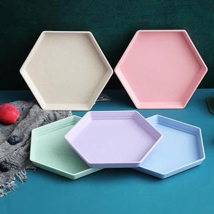 骨碟 15CM六角碟加厚加深吐骨碟子家用水果盘子餐厅甜品盘垃圾盘装