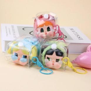 飞天小女警搪胶收纳包CRYBABY痛包钥匙扣挂件透明外出包痛包pvc防