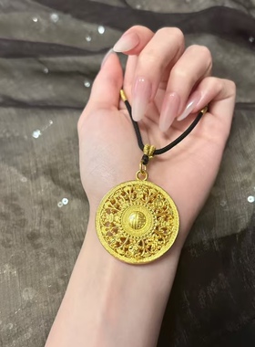 金包银福字吊坠八宝罗盘男女同款项链送节日礼物来料可定制