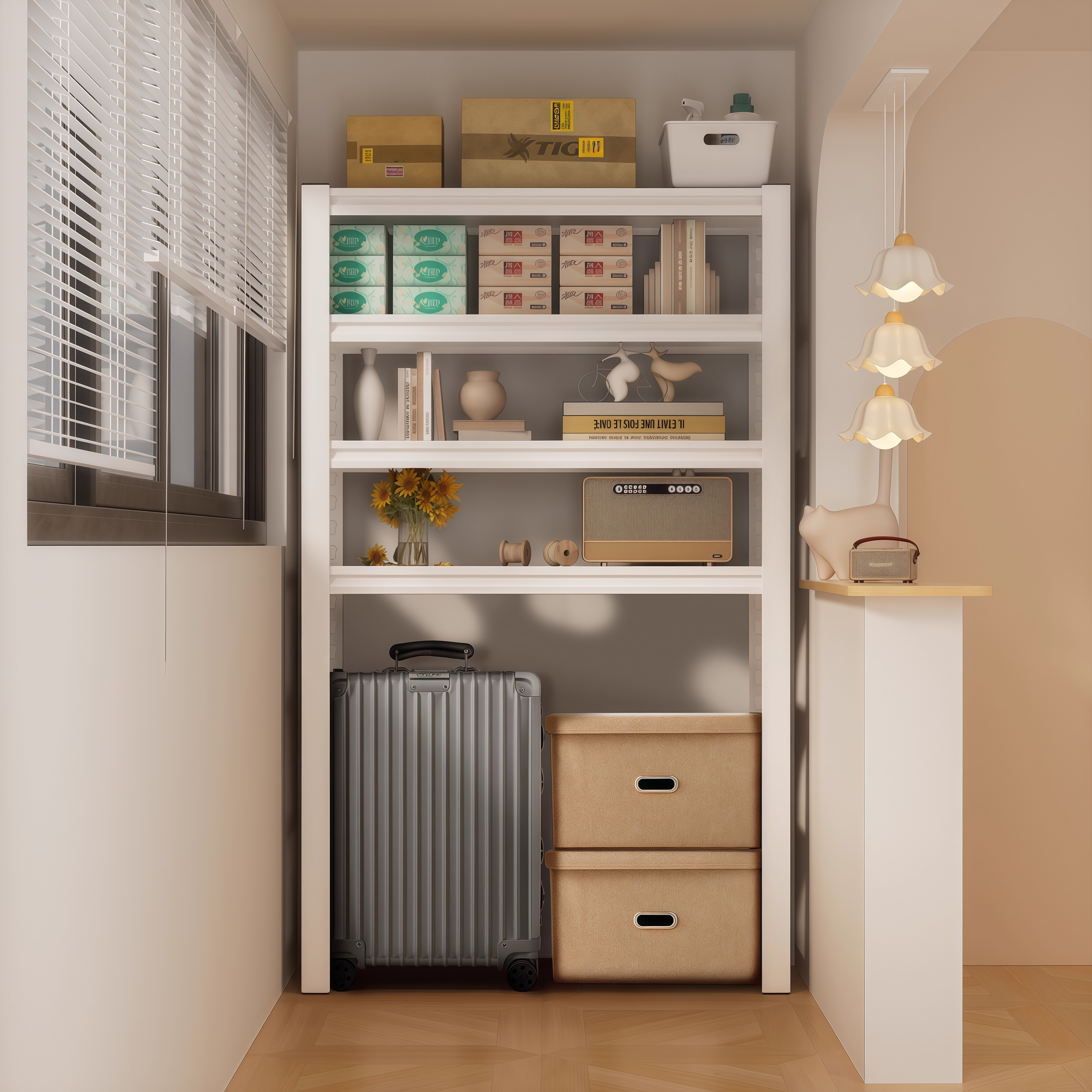 下空式置物架洗衣机上方架子家用货架行李箱收纳架阳台厨房储物架