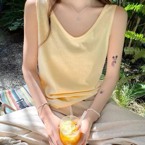 雪花棉夏季新款棉宽松慵懒风打底背心女通勤内搭遮肉无袖上衣L