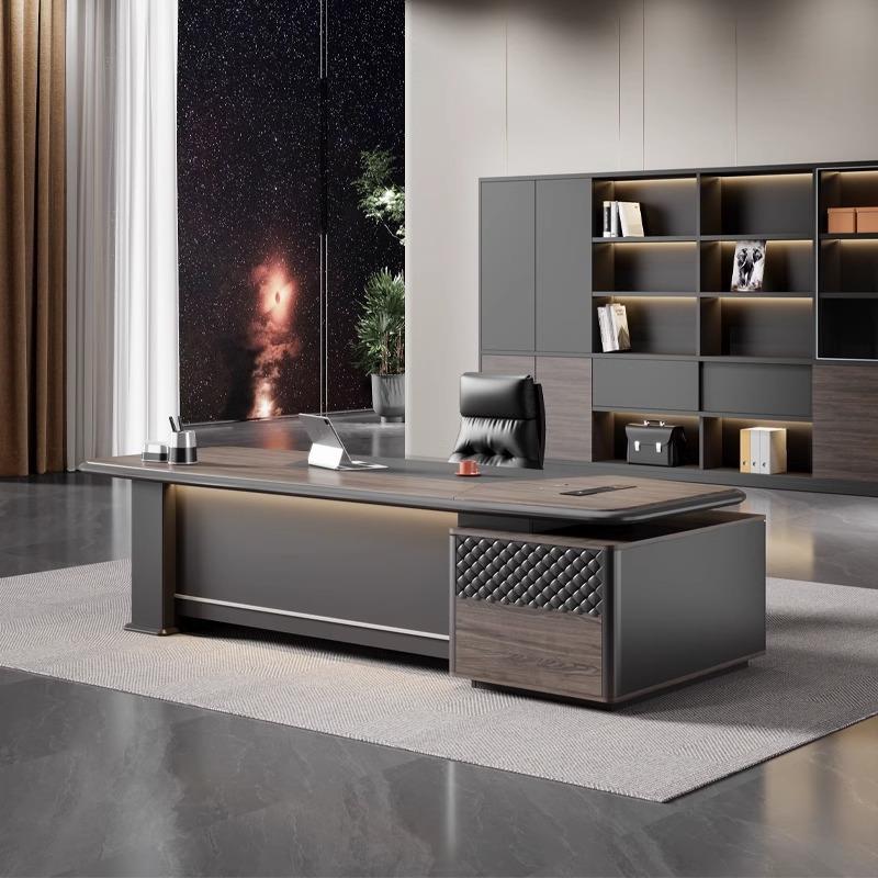 轻奢老板办公桌大班台经理高档烤漆单人经理桌简约现代电脑桌家具