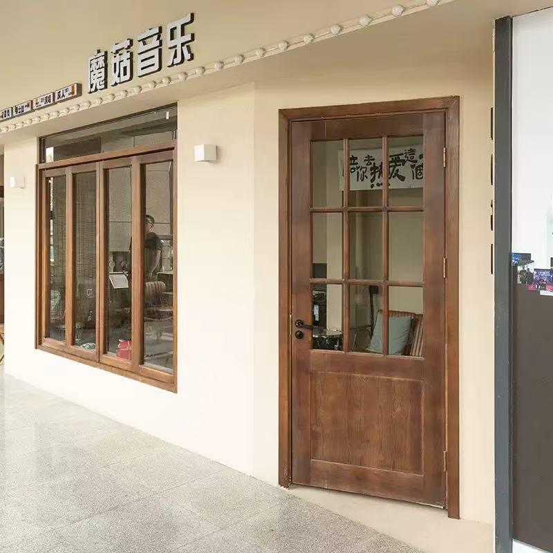 老榆木复古民宿酒店套装平开门现代实木平开门推拉套间门榆木门窗