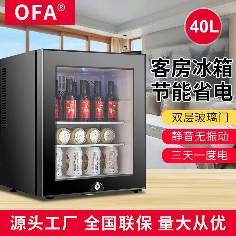 OFA 40升电子半导体酒店客房冰箱 家用民宿 饮料果蔬保鲜小型冰柜