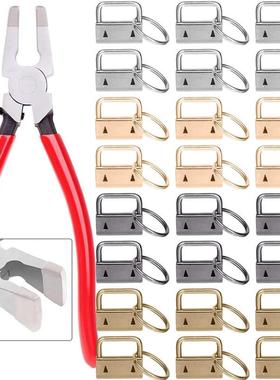 跨境货源吊夹子diy带钥匙圈吊配件工具25mm彩色箱包金属织带尾夹