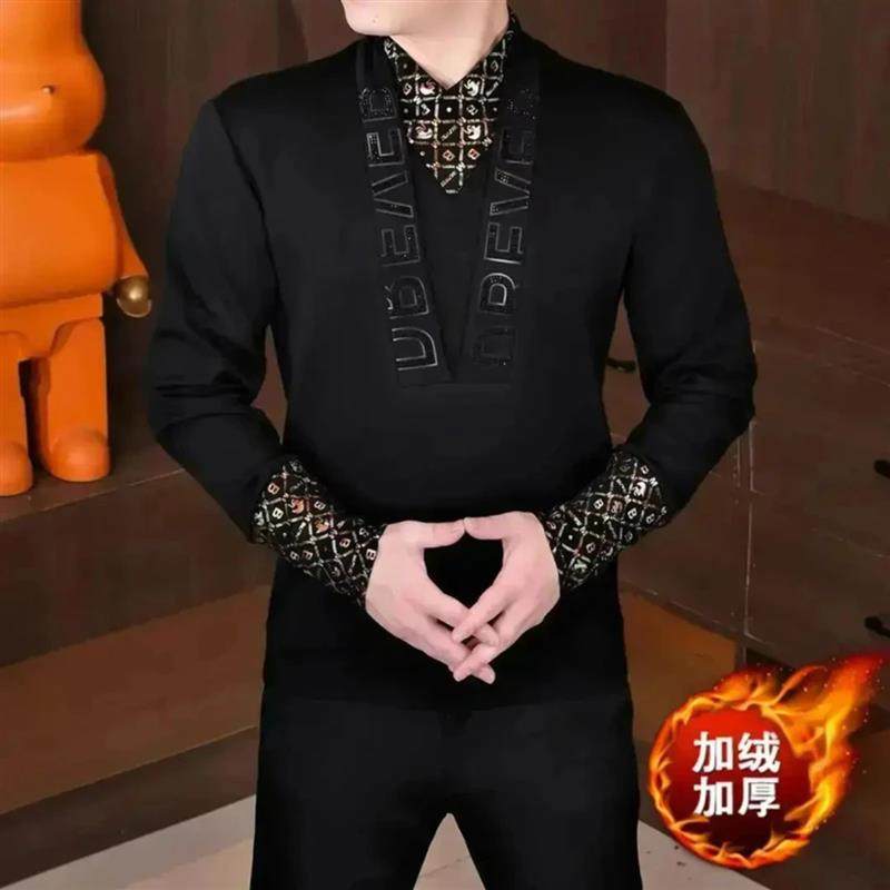 今天穿什么陆海丰男士假两件长袖T套头加绒加厚休闲时尚潮流保暖,女士内衣/男士内衣/家居服,保暖上装,淘宝优惠券,粉丝福利购,淘宝优惠卷