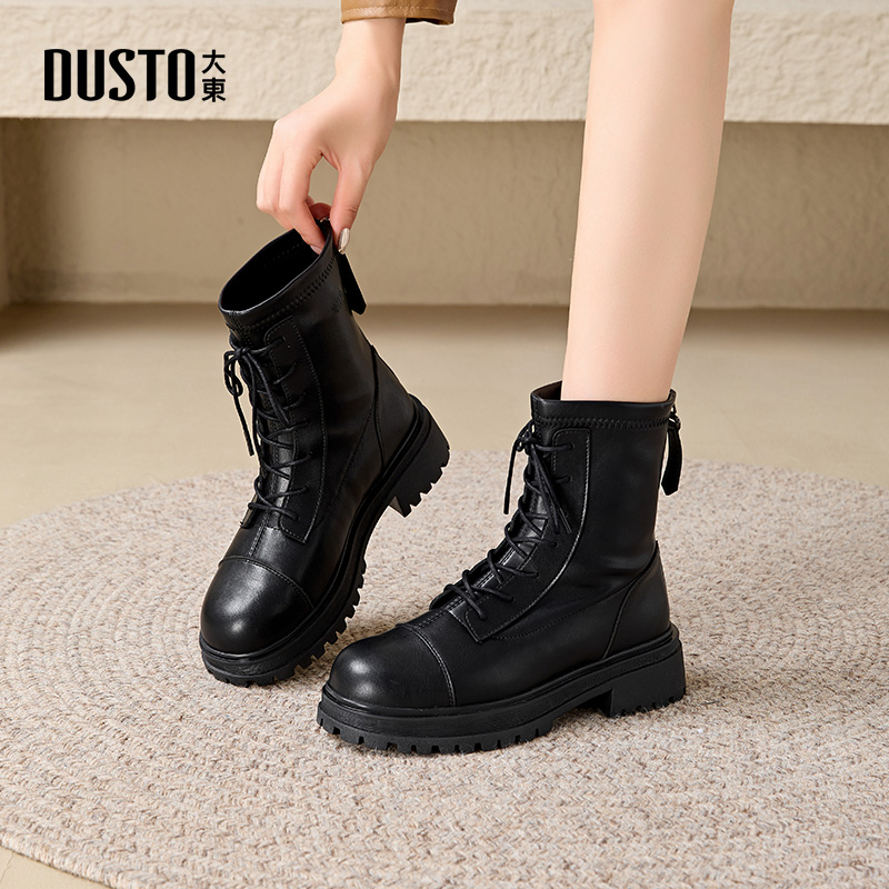 大东加绒英伦风马丁靴女款2025新款冬季小众巨好看短靴厚底靴子女