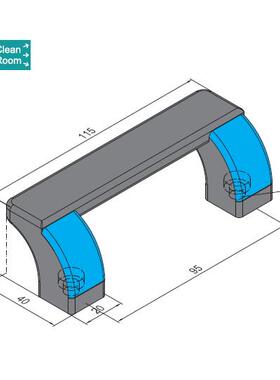 HDP04-95B 黑色或蓝色带翼塑料拉手 门窗配件 工业铝型材配件