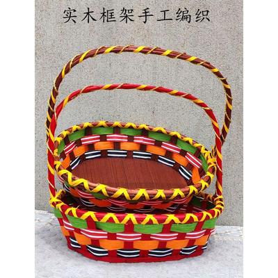 网红藤编水果篮送礼果篮水果店专用手提篮花篮采摘篮蔬菜篮鸡蛋篮