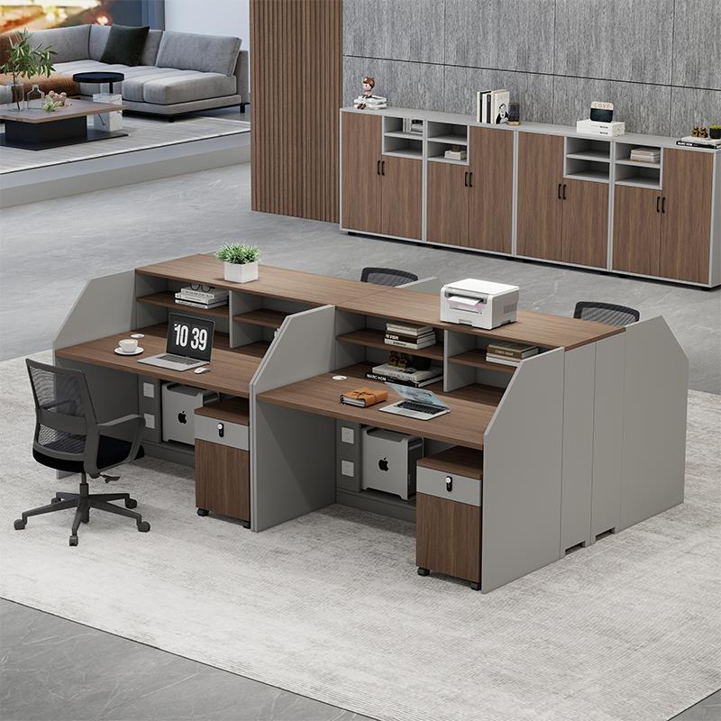 职员办公桌椅组合简约现代2/4/6人位屏风卡座员工桌四人组合工位