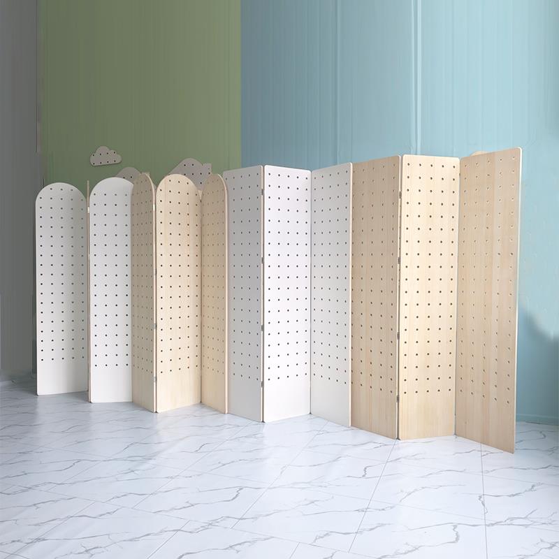 实木洞洞板隔断折叠屏风移动办公室客厅遮挡背景墙可移动立式木质