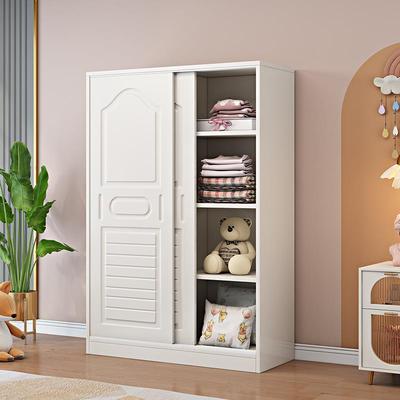 儿童衣柜实木家用卧室小户型出租房拉门小衣橱宝宝简易收纳柜子