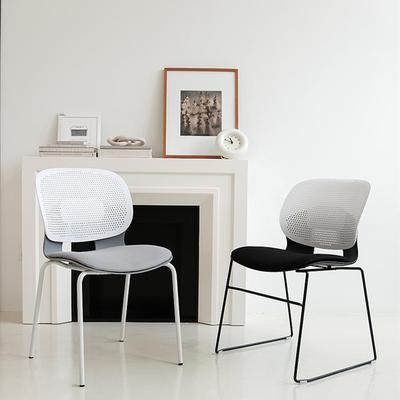 会议培训椅简约无扶手可叠职员接待洽谈椅办公会议室靠背椅子