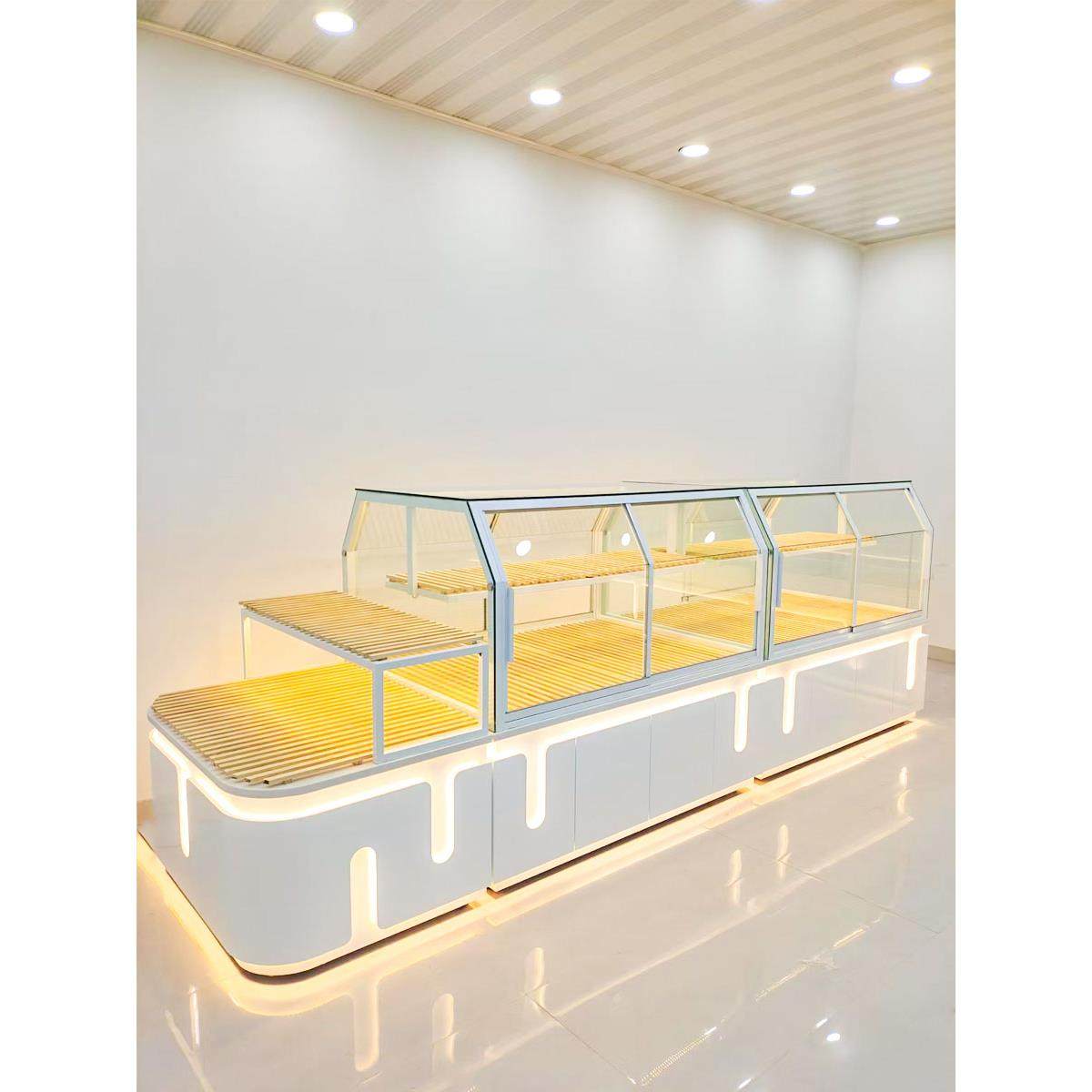 面包柜面包展示柜边柜弧形中岛柜弧形边柜蛋糕模型展示柜烘焙展柜