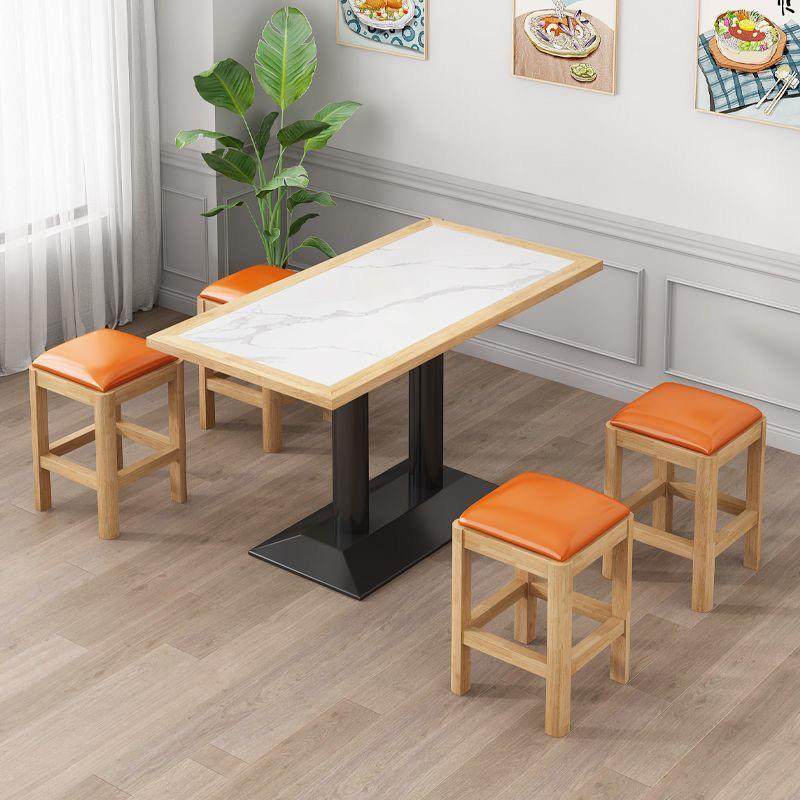 实木岩板餐桌商用火锅店快餐店面馆烧烤店小吃店组合