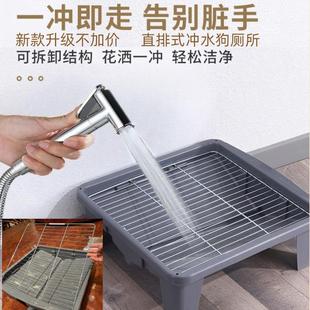 厂家现货直发直排下水道冲水狗厕所宠物厕所内置冲水管防外溅尿盘