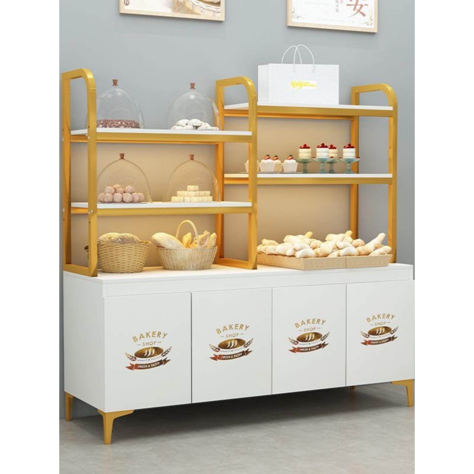 面包柜多层蛋糕架超市小食饼干糕点岛柜展示柜双面烘焙展示柜