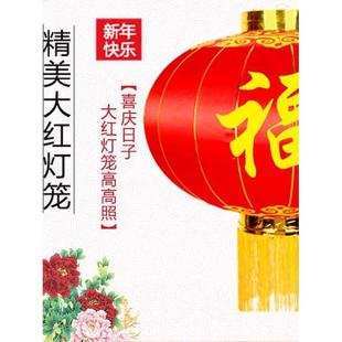 大红灯笼定制户外防水防晒长廊单位物业商场寺庙植绒布大门口福字