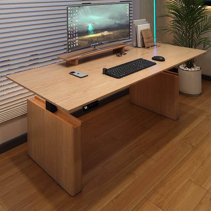 实木电动升降桌智能电脑桌家用学习办公书桌工作台升降电竞桌CL40