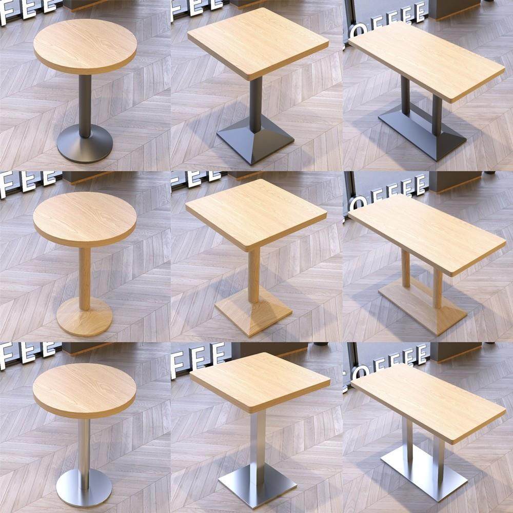 多层实木餐桌奶茶店小圆桌长方桌咖啡厅饭店小吃快餐面 面馆桌椅