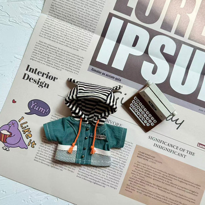 德国不含娃】12cm关节熊公仔衣服秋季绿色外套玩具小娃娃玩偶配饰