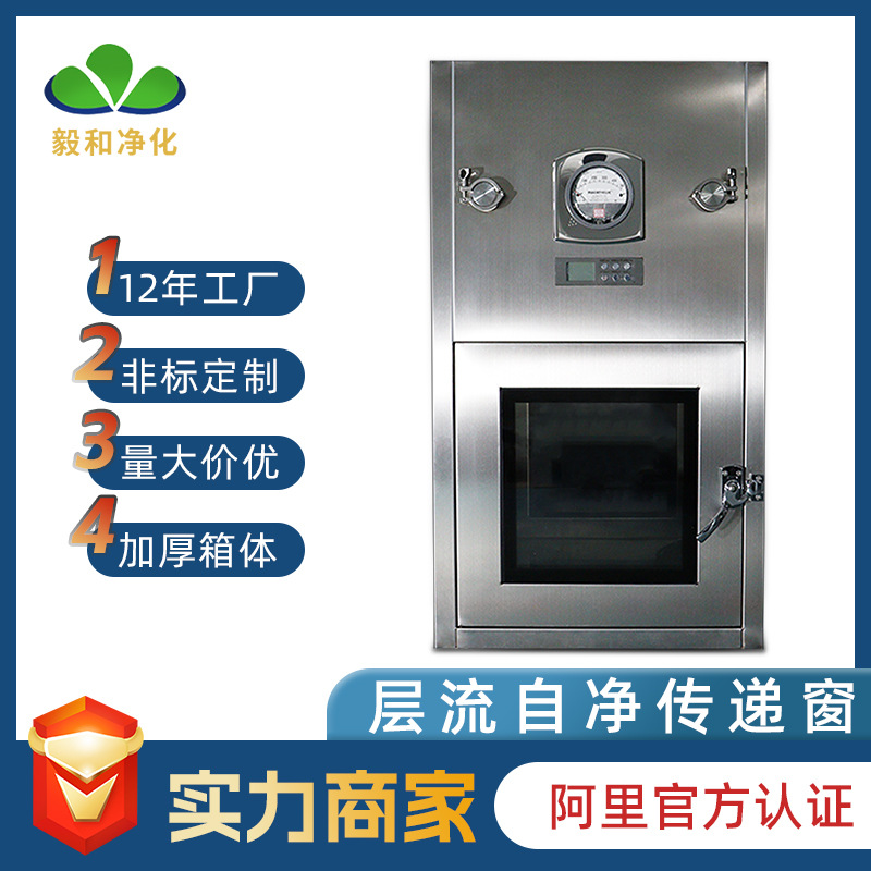 DOP不锈钢层流风淋传递窗电子互锁杀菌自净柜洁净传递箱