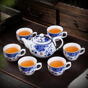 小号青花陶瓷茶壶功夫茶具白瓷泡茶水壶家用酒店酒楼一壶两杯醋壶