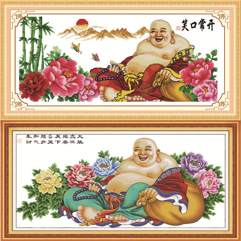 奈思客厅弥勒佛十字绣