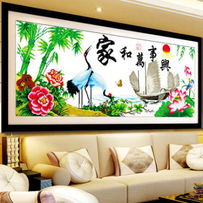 印花线绣十字绣2022新款客厅风景
