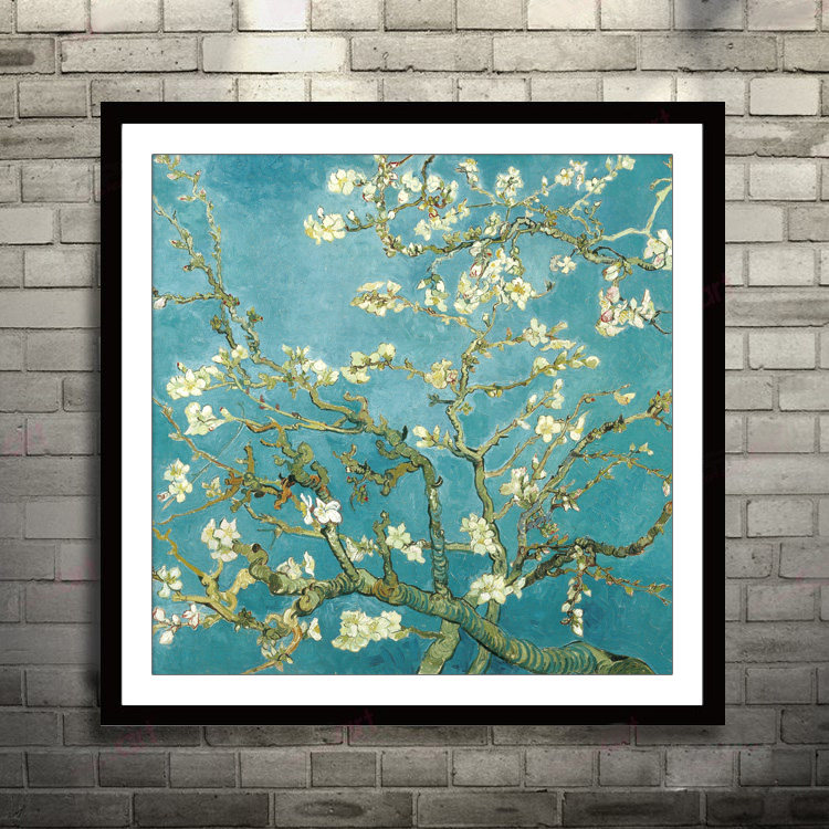 梵高杏花十字绣世界绣棉线满绣