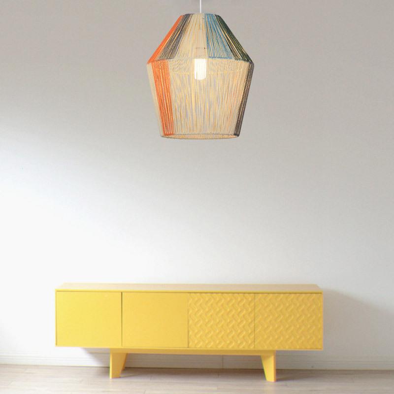 厂家直工供波西米亚色彩多手创意麻绳编织吊灯彩藤艺199灯罩