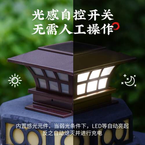 RH-20191mazon新雨款咖啡柱头灯户外A防装饰院围墙灯庭柱头灯墙头