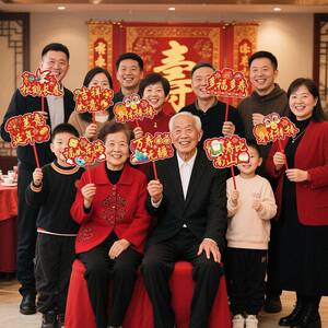 老人过大寿场景布置手举牌装饰六七八九十岁寿宴生日氛围拍照道具