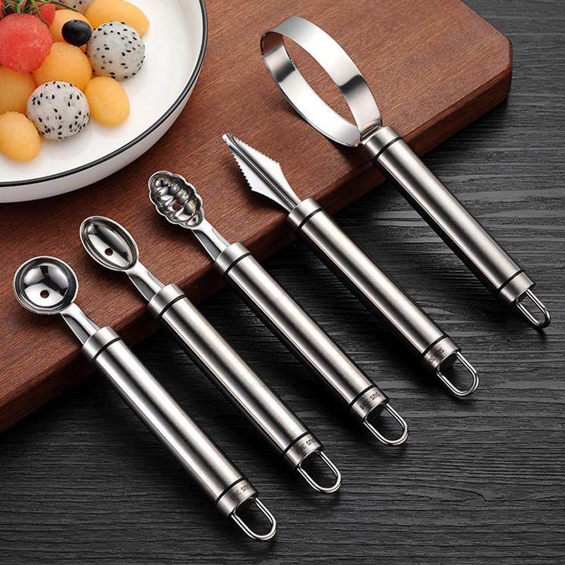 304水果工具六件套拼盘造型取肉器西瓜冰淇淋勺子挖果器雕花刀