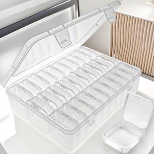 新品 首饰盒 热卖 5.5透明小方盒30格家用收纳盒家用桌面塑料收纳盒