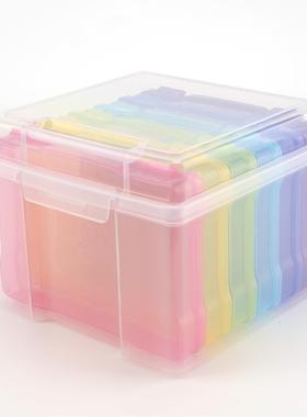 5*7inch彩色塑料收纳盒桌面收纳整理盒家用明信片照片贺卡收纳盒