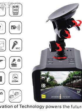 2 in 1 Car Rcordr and Radars Spd Dtctor 1080P Dash Cam