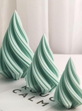 Large Rotary Cone Candle Mold  Christmas Tree Geometric跨境