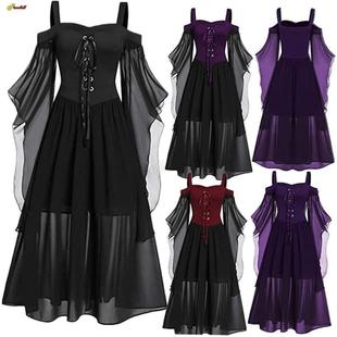 Costumes Gothic Off Halloween Lace Cosplay Shoulder Witch