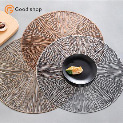PVC Hollow Round Placemat Waterproof Non Slip Dining Table新