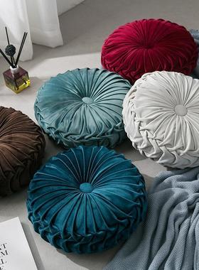 Velvet Pleated Round Floor Cushion Pillow Decorative Sofa新