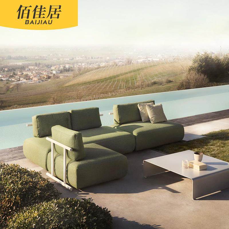 户外沙发组合防水防晒休闲庭院花园酒店别墅模块弧形沙发躺床现代,住宅家具,户外沙发,淘宝优惠券,粉丝福利购,淘宝优惠卷