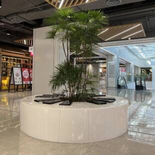 玻璃钢圆形座椅创意钢琴坐凳弧形音符座椅商场休闲椅户外组合排椅