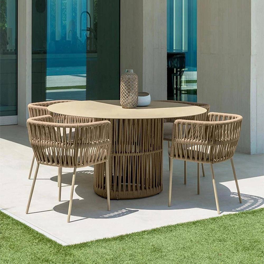 户外桌椅绳编花园阳台庭院室外露台防水防晒休闲北欧藤椅组合家具