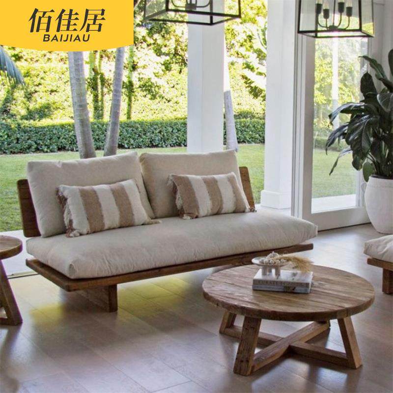 户外实木柚木沙发组合酒店庭院花园新中式客厅单双三人布艺沙发,住宅家具,户外沙发,淘宝优惠券,粉丝福利购,淘宝优惠卷