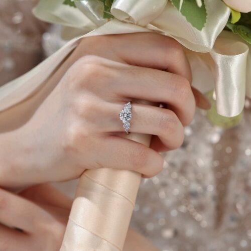 GIA天然真钻Pt950铂金钻戒女柏林情书钻戒结婚求婚钻戒送老婆礼物