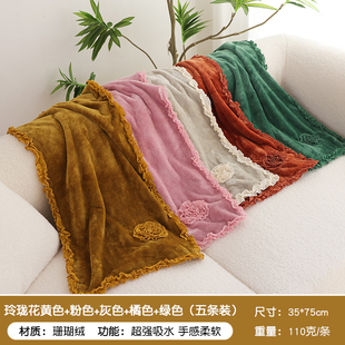 家用柔软亲肤加厚不掉毛面巾吸水速干干发帽 珊瑚绒洗脸毛巾情侣款