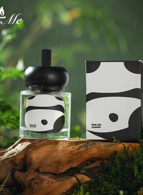 BYME百秘大熊猫车载香薰香水车内无火香氛摆件空气清新剂持久留香