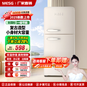 德国MESG复古小冰箱单门双门冷藏冷冻小户型家用出租房办公室静音